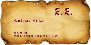 Radics Rita névjegykártya
