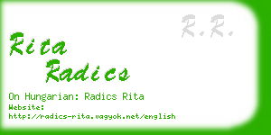 rita radics business card